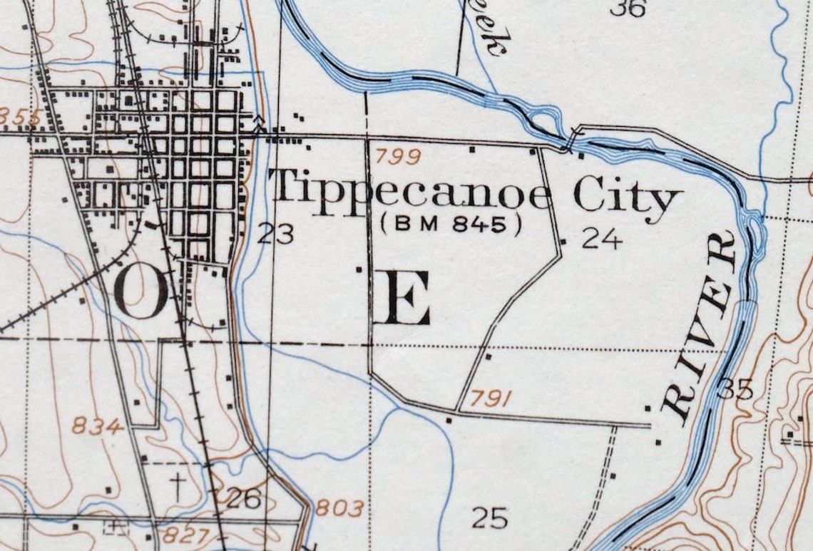 Dayton Tipp City Vandalia Ohio Vintage Original USGS Topo Map Etsy