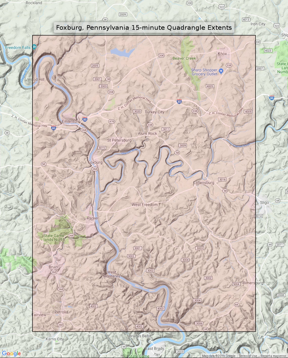 Foxburg Pennsylvania Vintage Original USGS Topo Map 1907 Knox Etsy