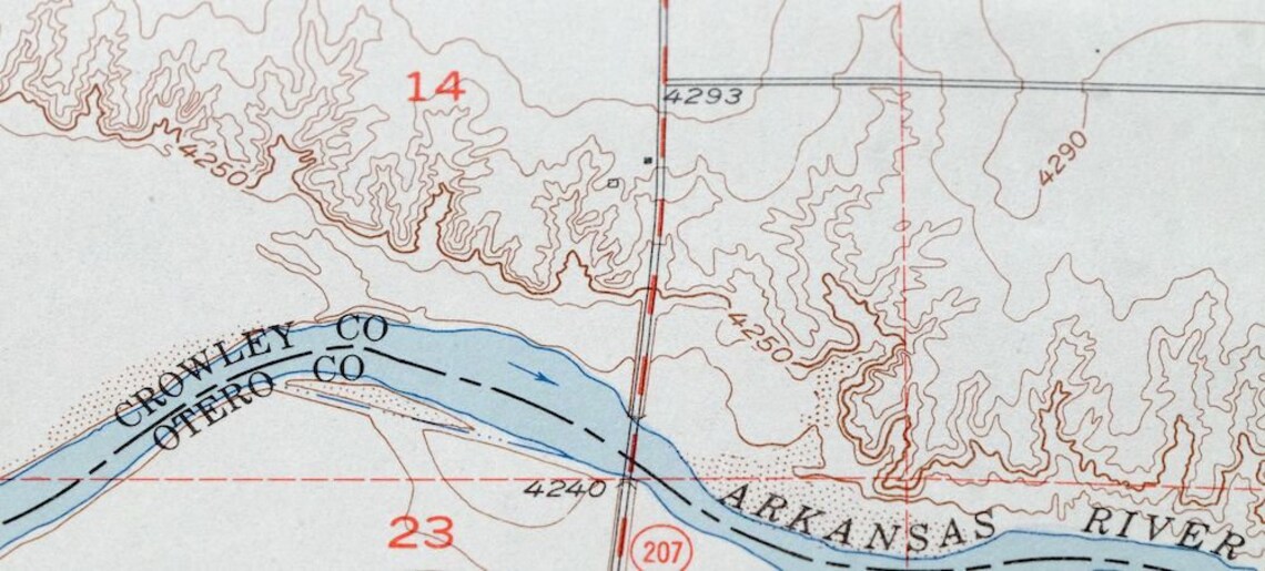 Ordway Colorado Vintage Original USGS Topo Map 1954 Crowley Etsy