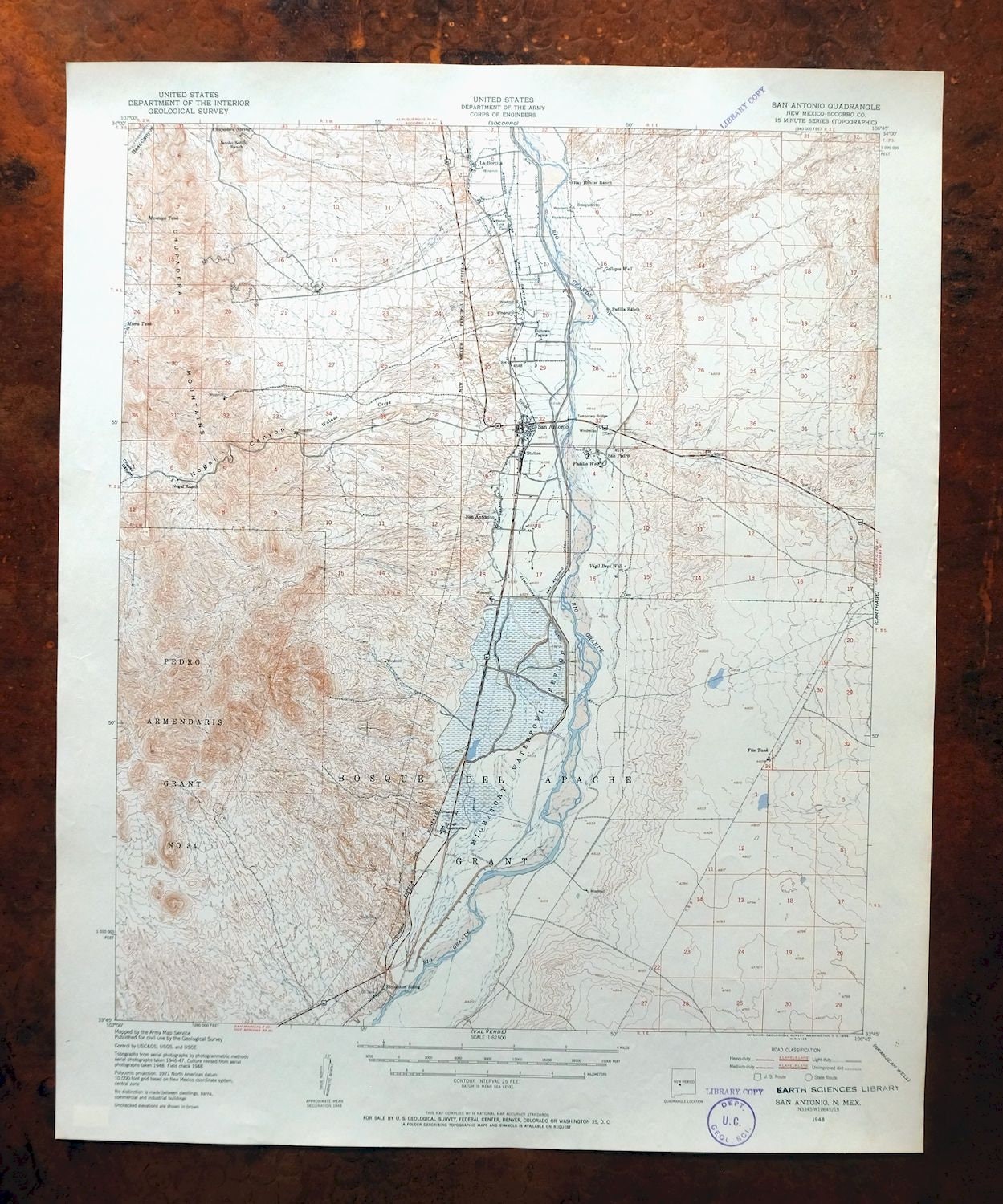 San Antonio New Mexico Map San Antonio Bosquecito New Mexico Vintage Usgs Army Corp Of | Etsy
