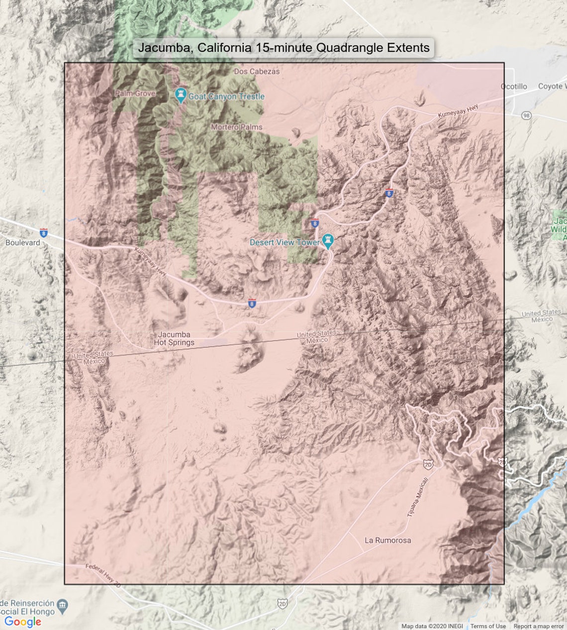 Jacumba Ocotillo California Vintage Original USGS Topo Map Etsy