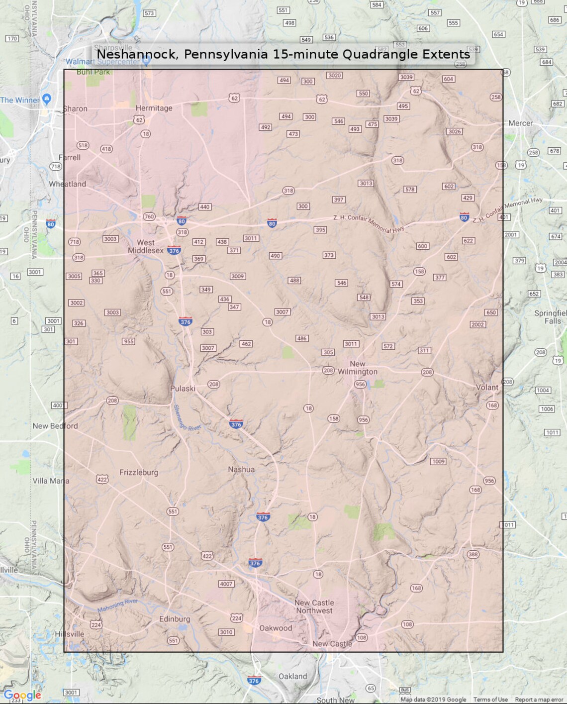 Neshannock Pennsylvania Vintage Original USGS Topo Map 1907 Etsy