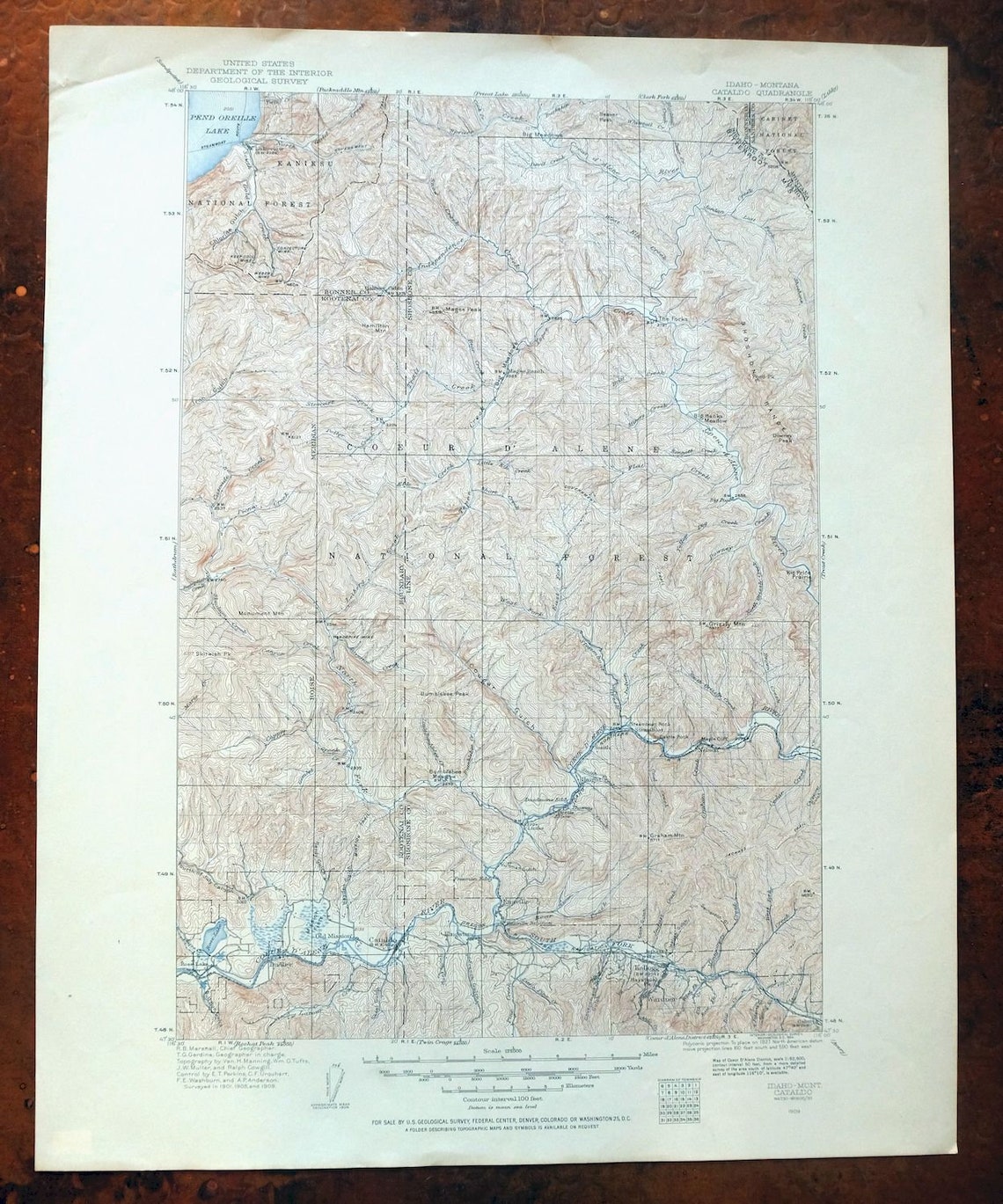 Cataldo Lakeview Osburn Idaho Montana Vintage Original USGS Etsy