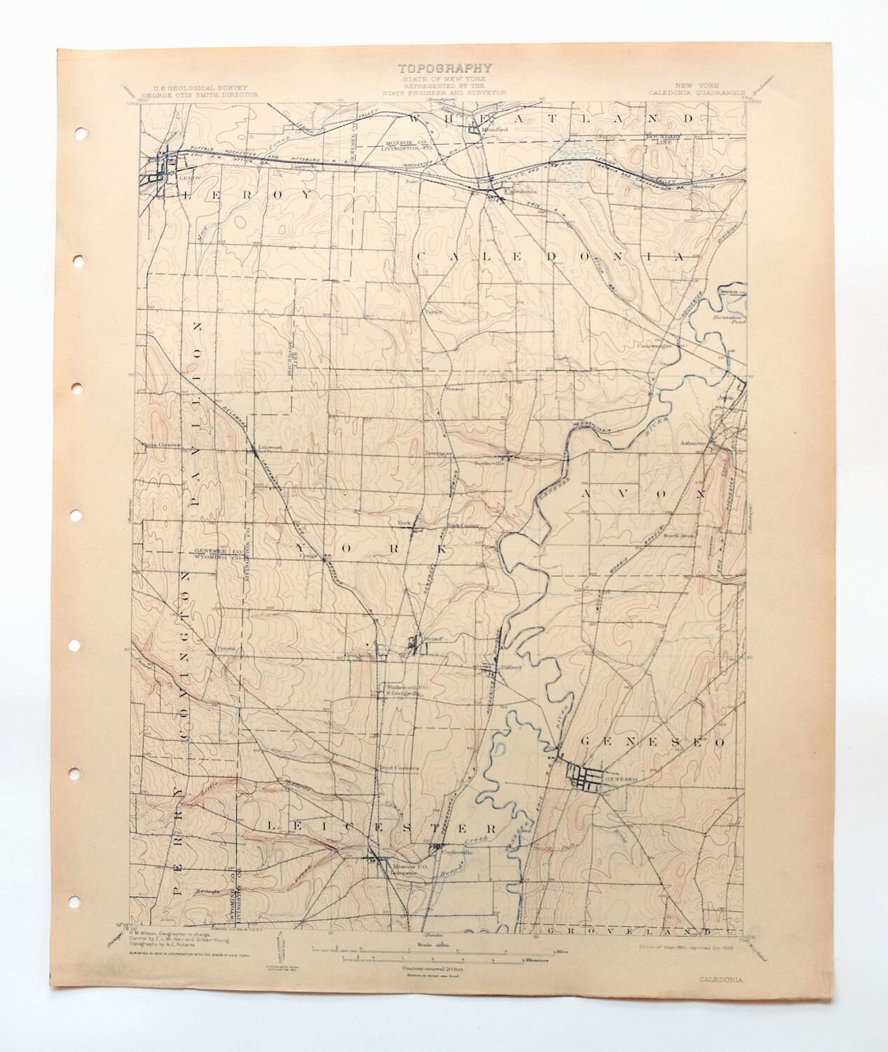 Caledonia New York Historical Rare Antique Original USGS Topo Etsy