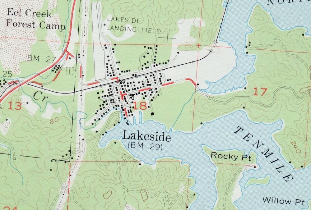 1956 Reedsport Lakeside Saunders Lake Oregon Vintage Original Etsy
