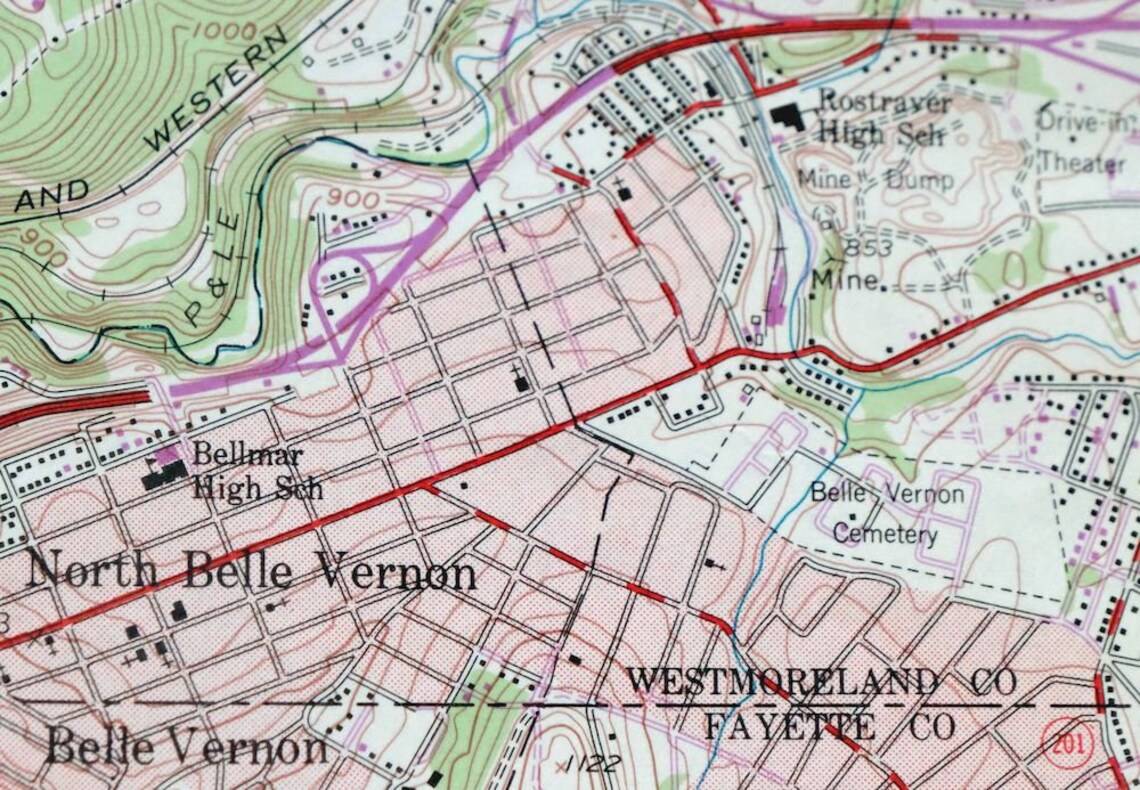 Donora Pennsylvania Vintage Original USGS Topographic Map 1969 Etsy