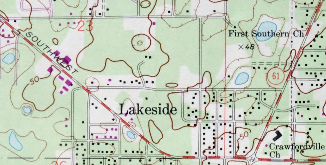 Tallahassee Apalachicola NF Florida Original USGS Topo Map Etsy