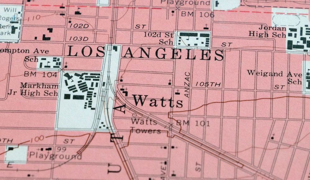 Los Angeles South Gate California Vintage Original USGS Topo Etsy