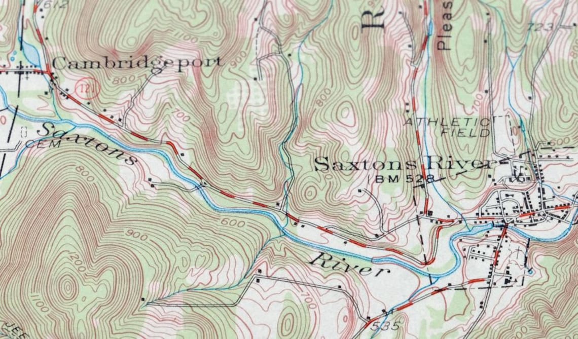 Saxtons River Vermont Vintage Original USGS Topographic Map Etsy