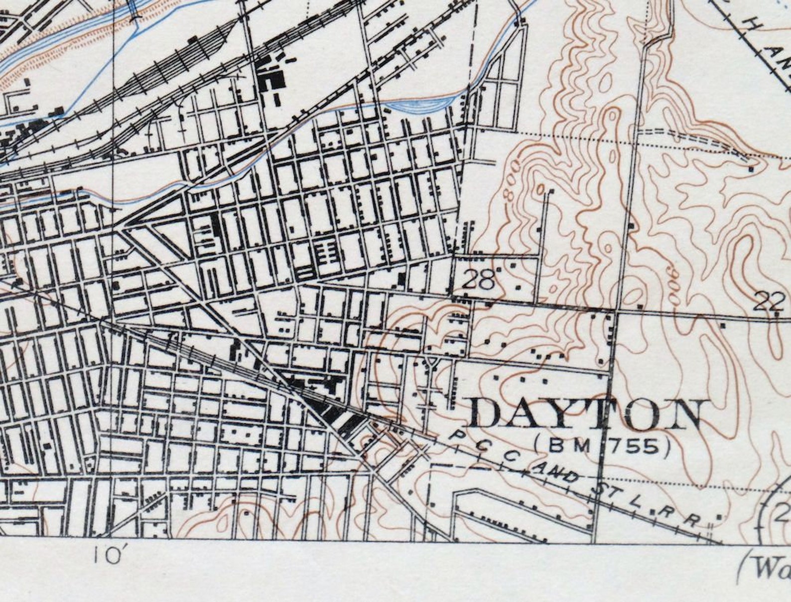 Dayton Tipp City Vandalia Ohio Vintage Original USGS Topo Map Etsy