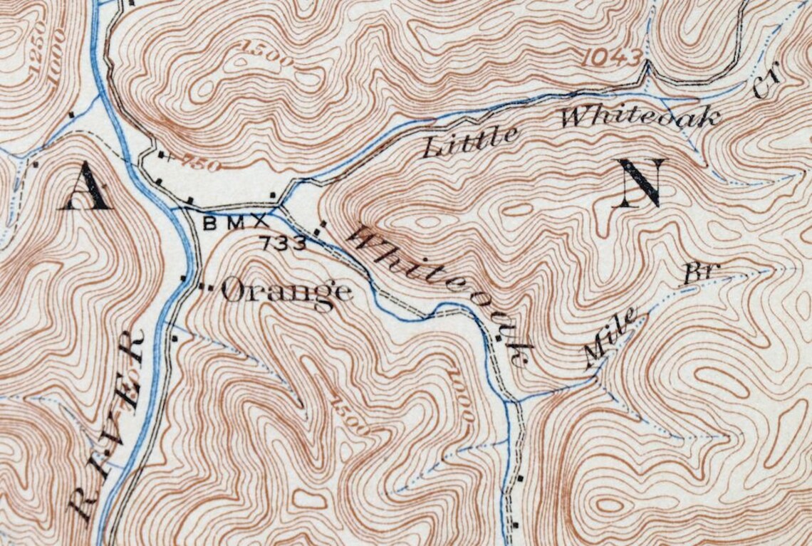 1911 Peytona Marmet West Virginia Histórico Antigüedad Original USGS