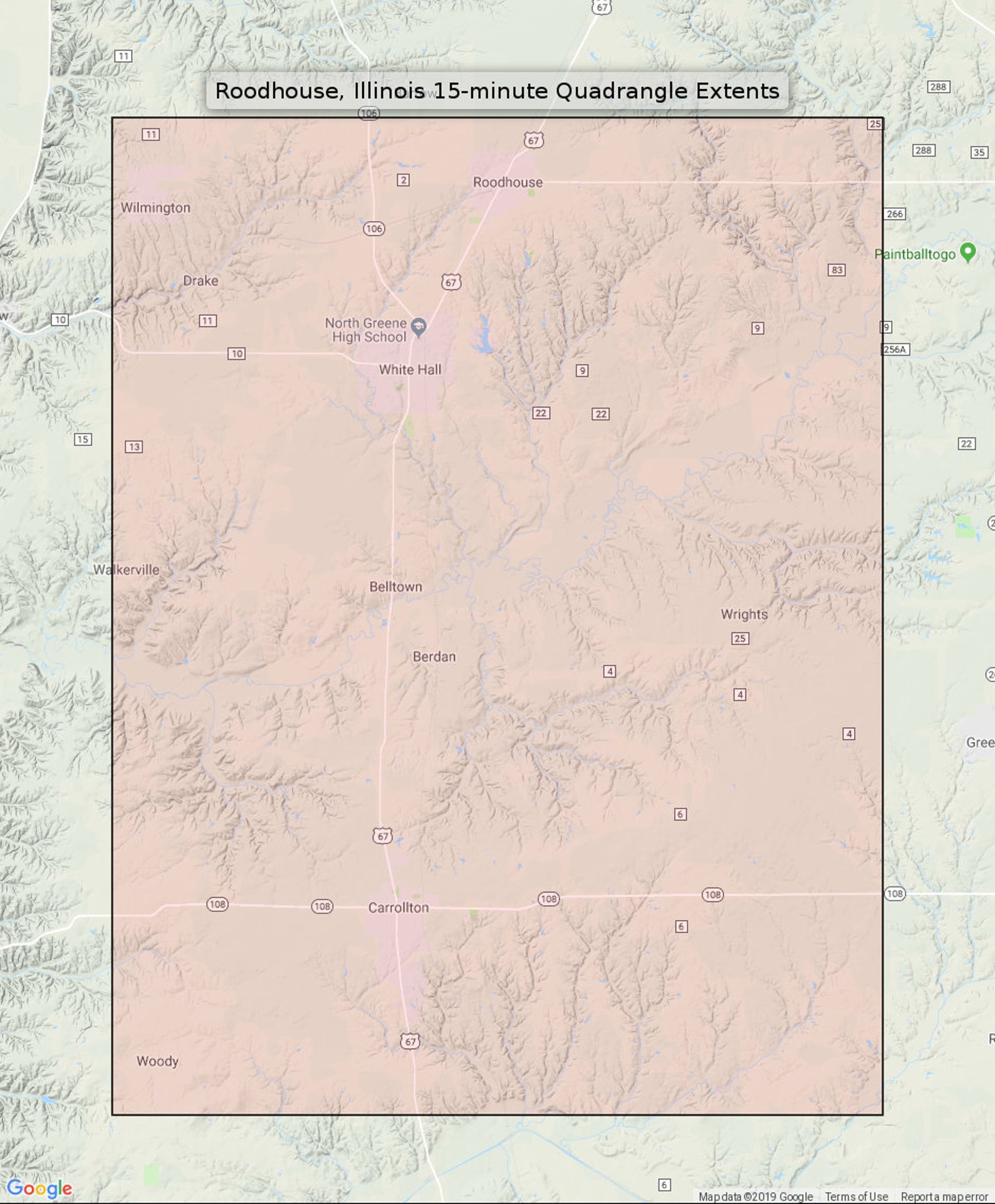 1926 Roodhouse Illinois Vintage Original USGS Topo Map White Etsy