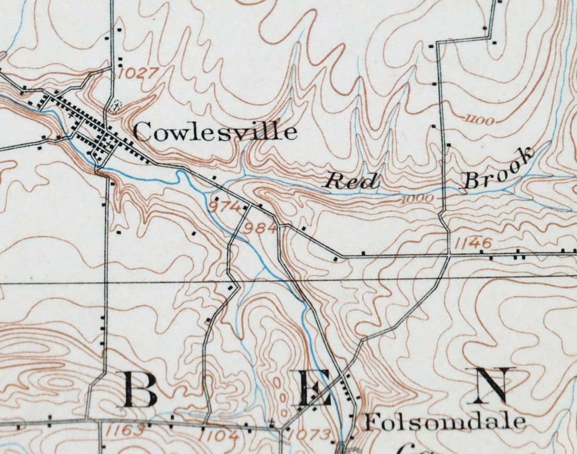 1905 Attica New York Historical Rare Antique Original USGS Etsy