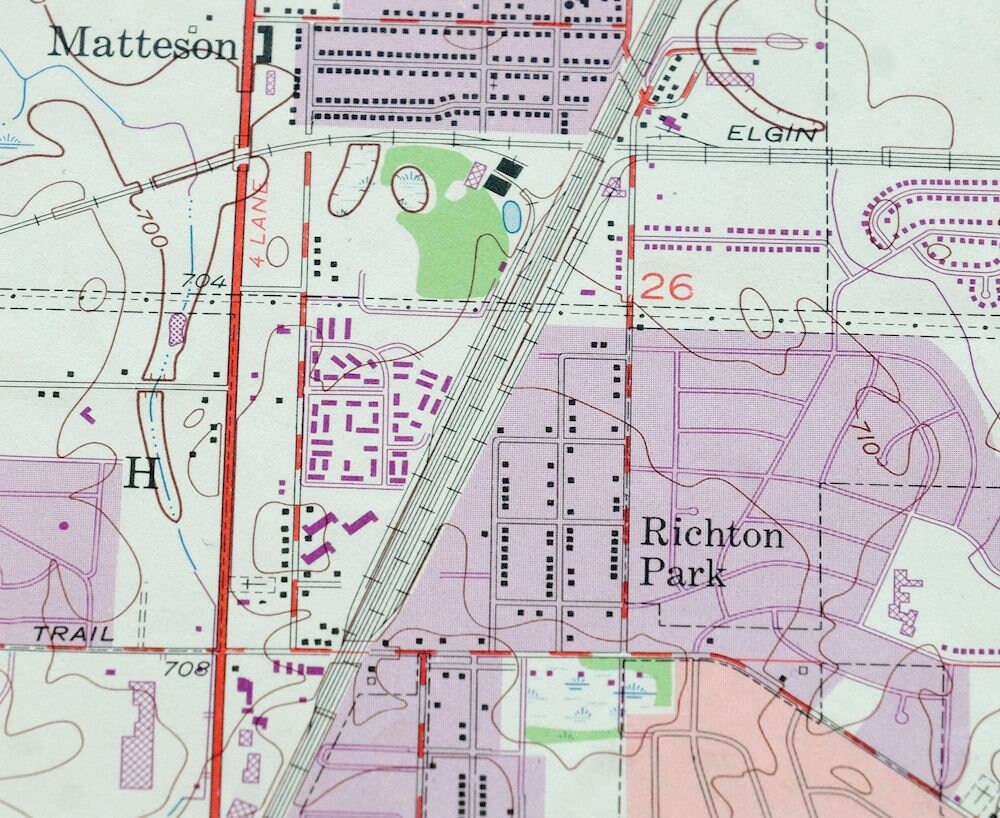 Steger Illinois Vintage Original USGS Topo Map 1973 Chicago Etsy