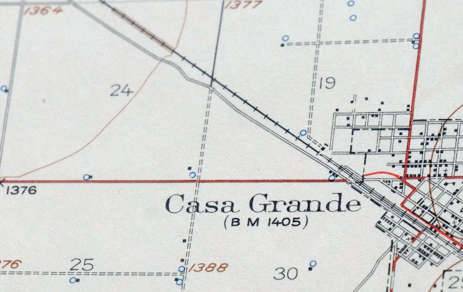 Casa Grande Arizona Vintage Original USGS Topo Map 1922 Stanfield 15