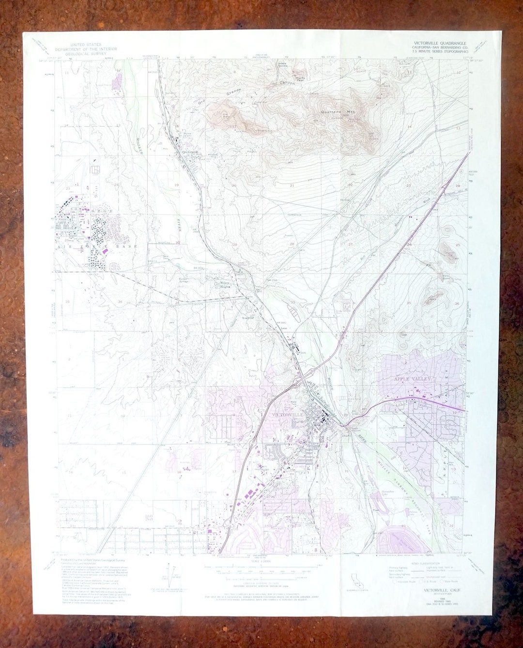 Victorville California Original USGS Topo Map 1993 Apple Etsy