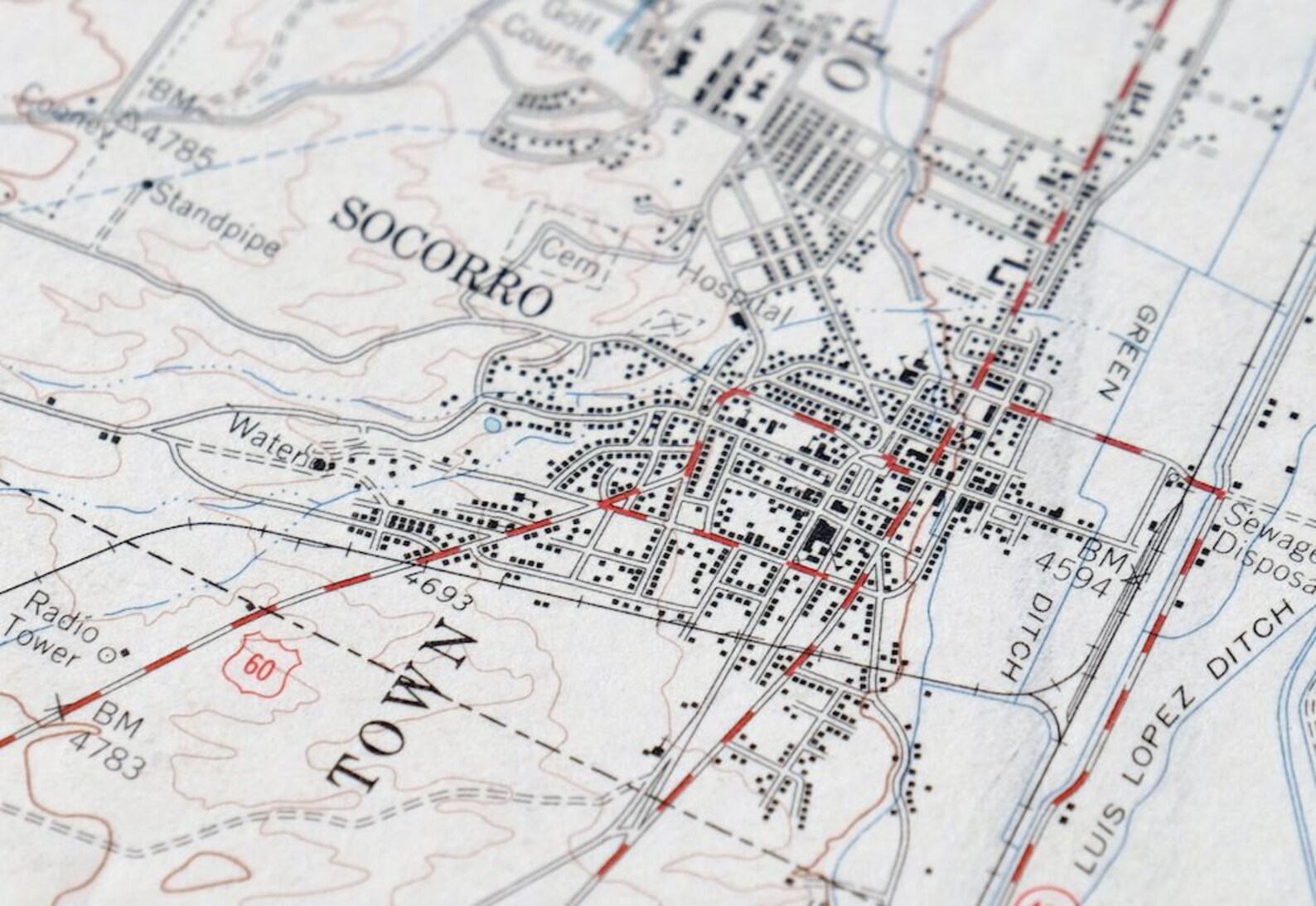 Socorro New Mexico Vintage Original USGS Topographic Map 1959 Etsy