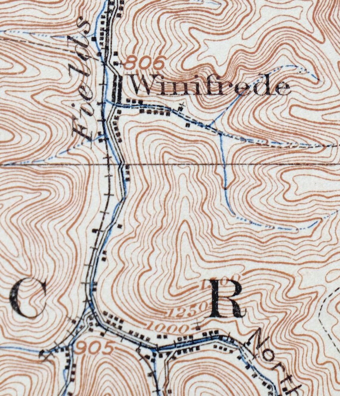 1911 Peytona Marmet West Virginia Histórico Antigüedad Original USGS