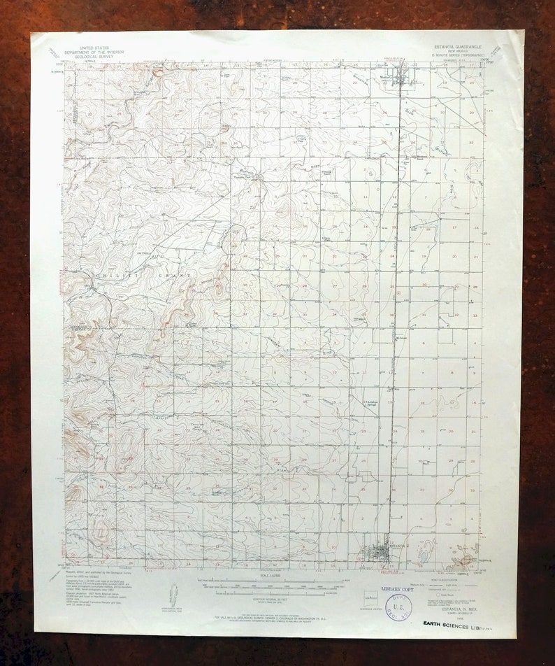 Estancia Moriarty New Mexico Vintage Original USGS Topo Map Etsy.de