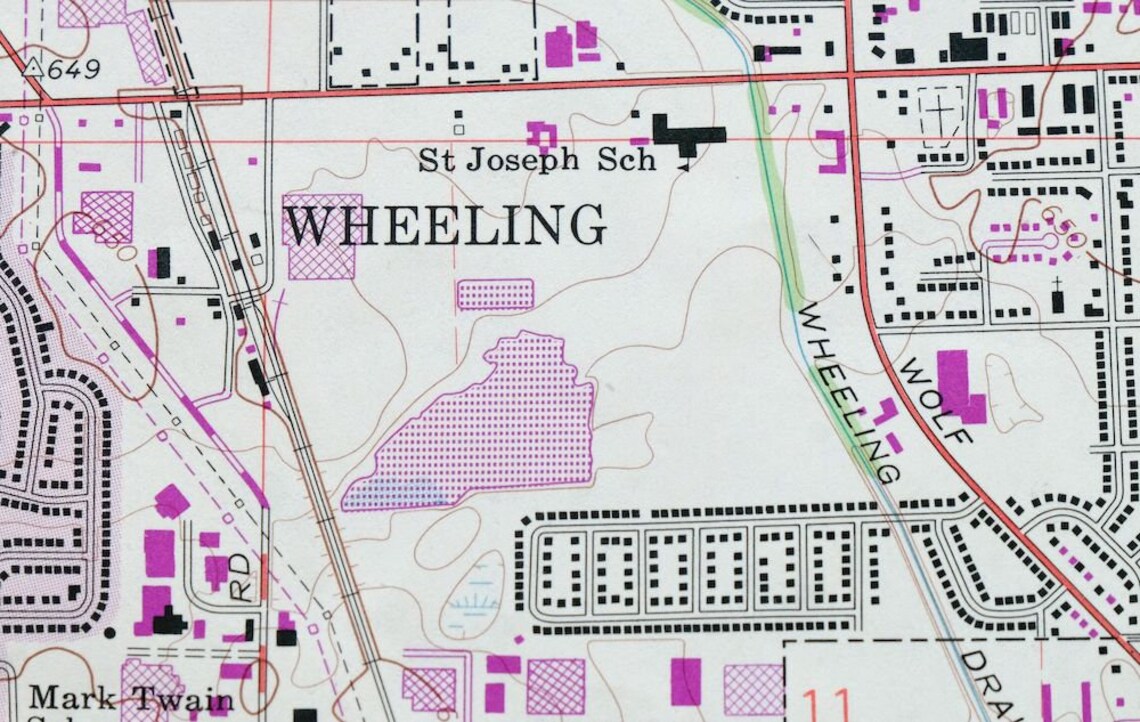 Wheeling Illinois Original USGS Topo Map 1980 Arlington Etsy