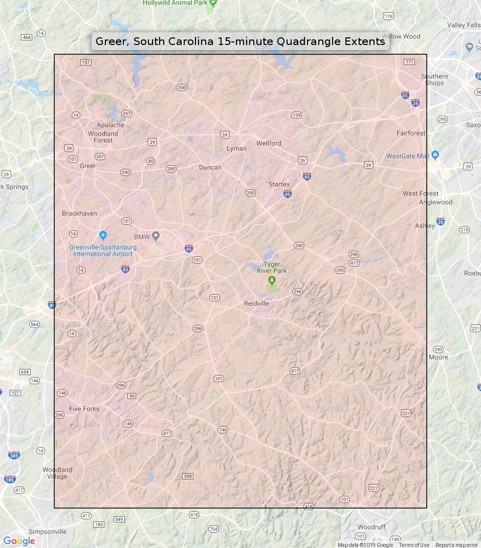 Greer South Carolina Vintage Original USGS Topo Map 1957 Simpsonville