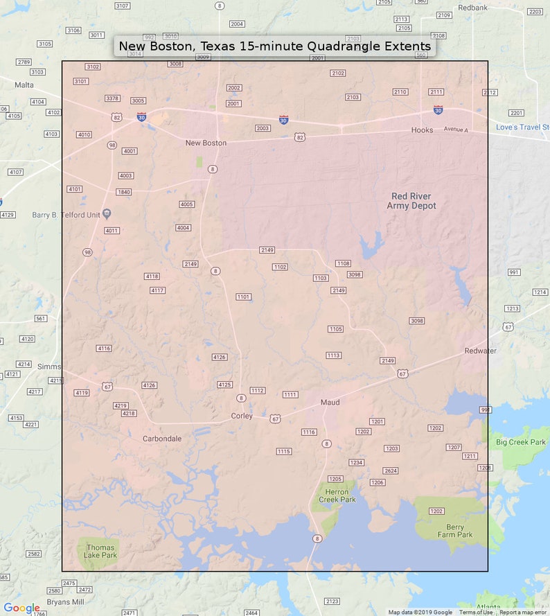New Boston Texas Vintage Original USGS Topo Map 1959 Hooks Etsy