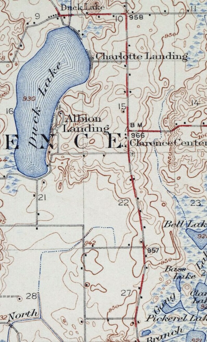 1923 Marshall Michigan Vintage Original USGS Topo Map Albion | Etsy