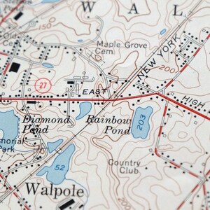Norwood Massachusetts Vintage Original USGS Topo Map 1958 - Etsy