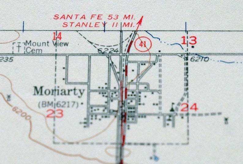 Estancia Moriarty New Mexico Vintage Original USGS Topo Map Etsy.de