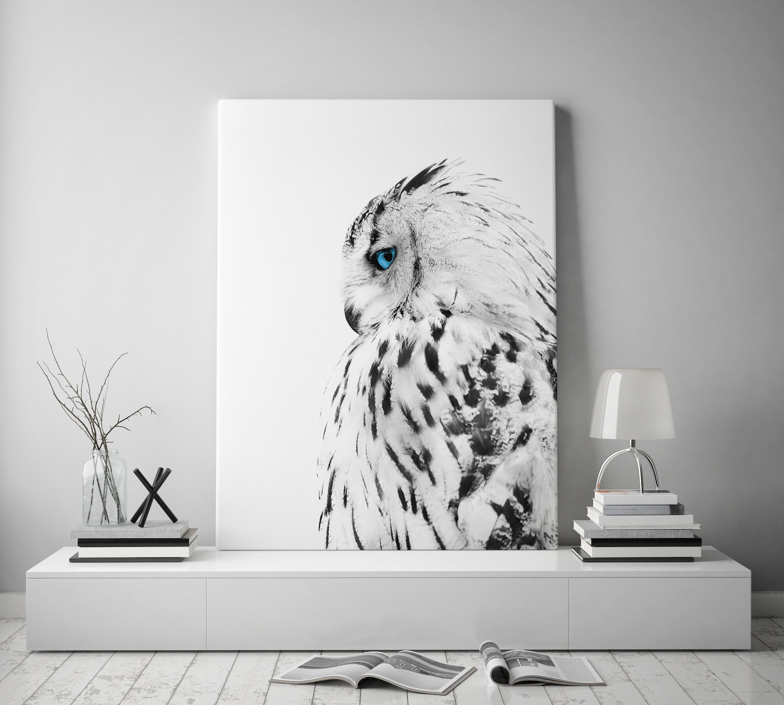 Owl Print Wall Art Wall Decor White Owl Photo Printable Etsy