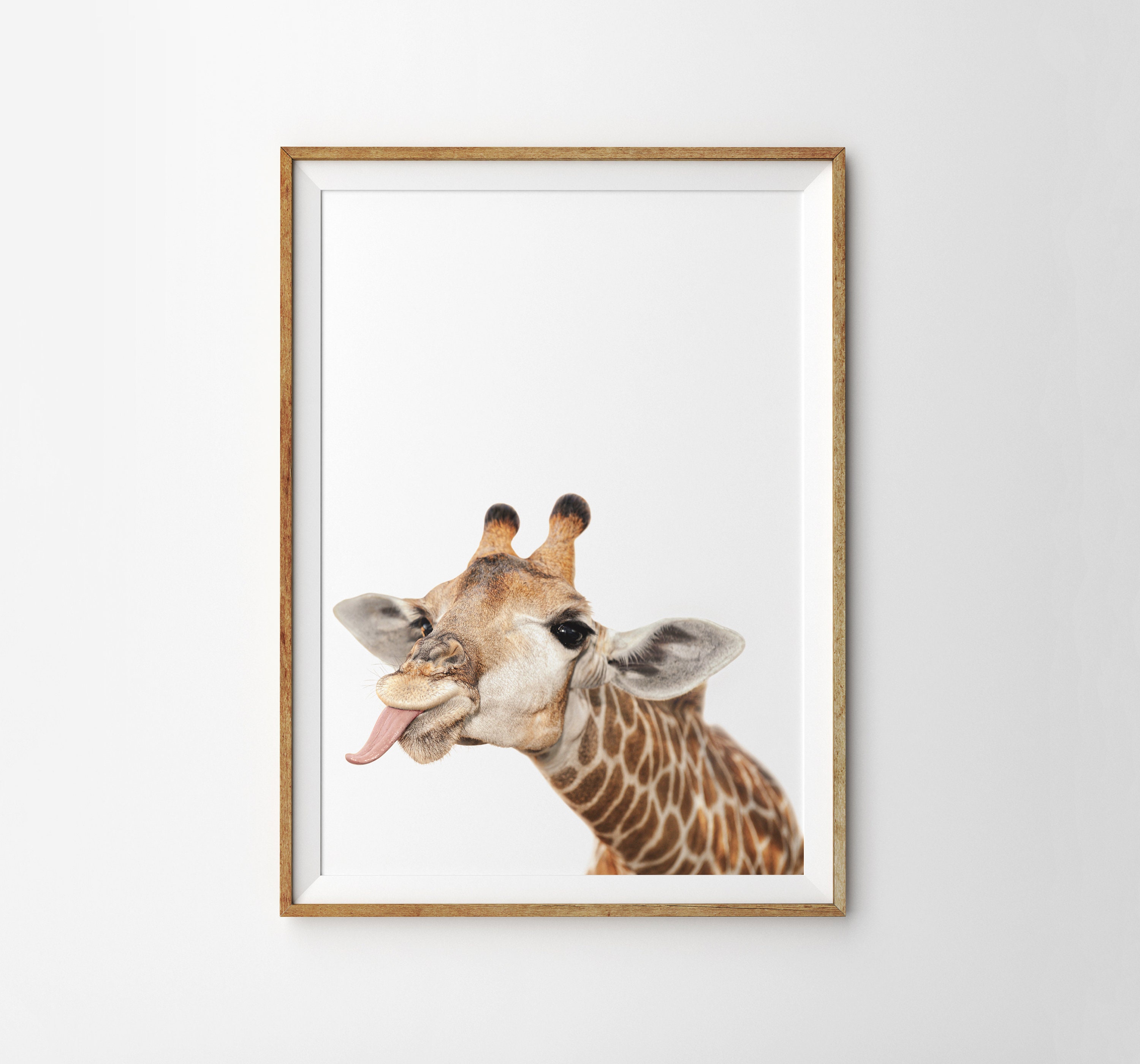 Funny Giraffe Print Safari Nursery Animal Printable Wall Etsy