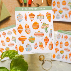 StickerSheet - Adornos de lujo / Pegatinas de diario de balas, pegatinas del planificador, pegatinas de álbum de recortes, pegatinas de invierno, pegatinas de vacaciones
