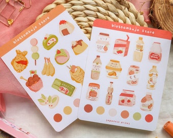 Japan Stickers Bundle: Handmade Food & Drink Planner Stickers
