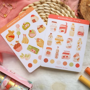 Paquete de pegatinas - Japón / Bullet Journal Pegatinas, Planner Stickers, Scrapbook Stickers, Food Stickers, Drinks Stickers, Sweets Stickers