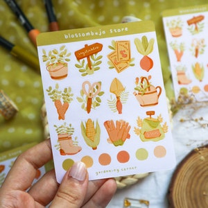 Hoja de pegatinas - pegatinas de jardinería / diario de balas, pegatinas del planificador, pegatinas de scrapbook, pegatinas de plantas, pegatinas de granja, pegatinas de la tierra