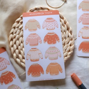 Stickersheet - Winter Sweaters / Bullet Journal Stickers, Planner Stickers, Scrapbook Stickers, Clothes Stickers, Holiday Stickers, Winter