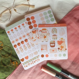 Zestaw naklejek - Romantyczny | Naklejki do Bullet Journal, Naklejki do Plannera, Naklejki do scrapbookingu, Naklejki miłosne, Naklejki różowe, Naklejki walentynkowe