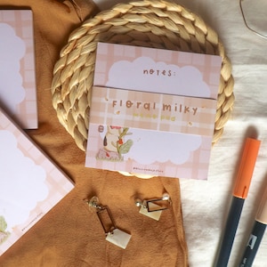 Memo Pads - Nature Milky / Handmade Memo Pads, Memo Sheets, Handmade Stationery per note, Journaling e Penpals