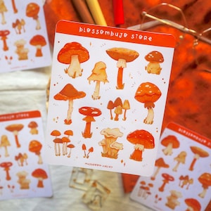 Stickersheet - Paddenstoelen | Bullet Journal Stickers, Planner Stickers, Scrapbook Stickers, Natuur Stickers, Herfst Stickers, Bos Stickers