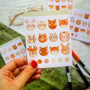 Stickerblad - Bosvrienden | Bullet Journal Stickers, Planner Stickers, Scrapbook Stickers, Dierenstickers, Herfst Stickers, Leuke Stickers
