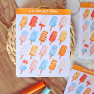 Stickersheet - | contre la fièvre des sucettes glacées Autocollants Bullet Journal, Autocollants Planner, Autocollants Scrapbook, Autocollants alimentaires, Autocollants d’été, Icônes Stciker