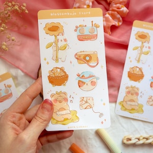 Hoja de pegatinas - Summer Park / Bullet Journal Stickers, Planner Stickers, Scrapbook Stickers, Sunflowers Stickers, Flower Stickers, Animal