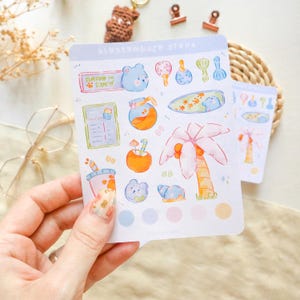 Stickerbogen - Beach Cafè | Bullet Journal Aufkleber, Planner Aufkleber, Scrapbook Aufkleber, Tier Aufkleber, Kaffee Aufkleber