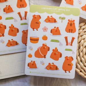 Foglio adesivo in vinile - Clemmy Mixed / Bullet Journal Stickers, Planner Stickers, Scrapbook Stickers, Animal Stickers, Spring Stickers, A6