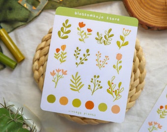 Floral Plant Stickersheet: Handmade Planner Stickers