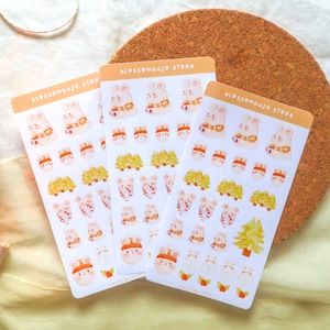 Stickersheet - Berry Woodland / Bullet Journal Stickers, Planner Stickers, Scrapbook Stickers, Mouse Sticker, Winter Sticker, Nature Sticker