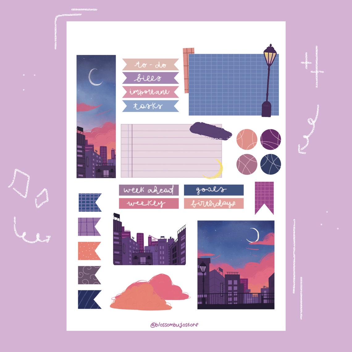 Planner Monthly Kit Printable 3 pages Night Sky theme | Etsy