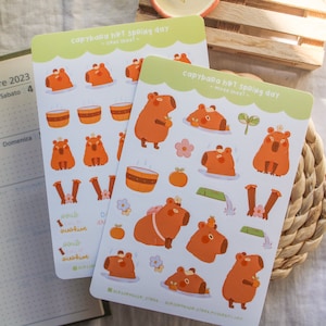 Foglio adesivo in vinile - Clemmy Bundle / Bullet Journal Stickers, Planner Stickers, Scrapbook Stickers, Animal Stickers, Spring Stickers, A6