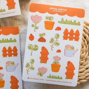Stickerbogen Vinyl - Garten Mixed | Bullet Journal Sticker, Planner Sticker, Scrapbook Sticker, Tier Sticker, Frühling Sticker, A6