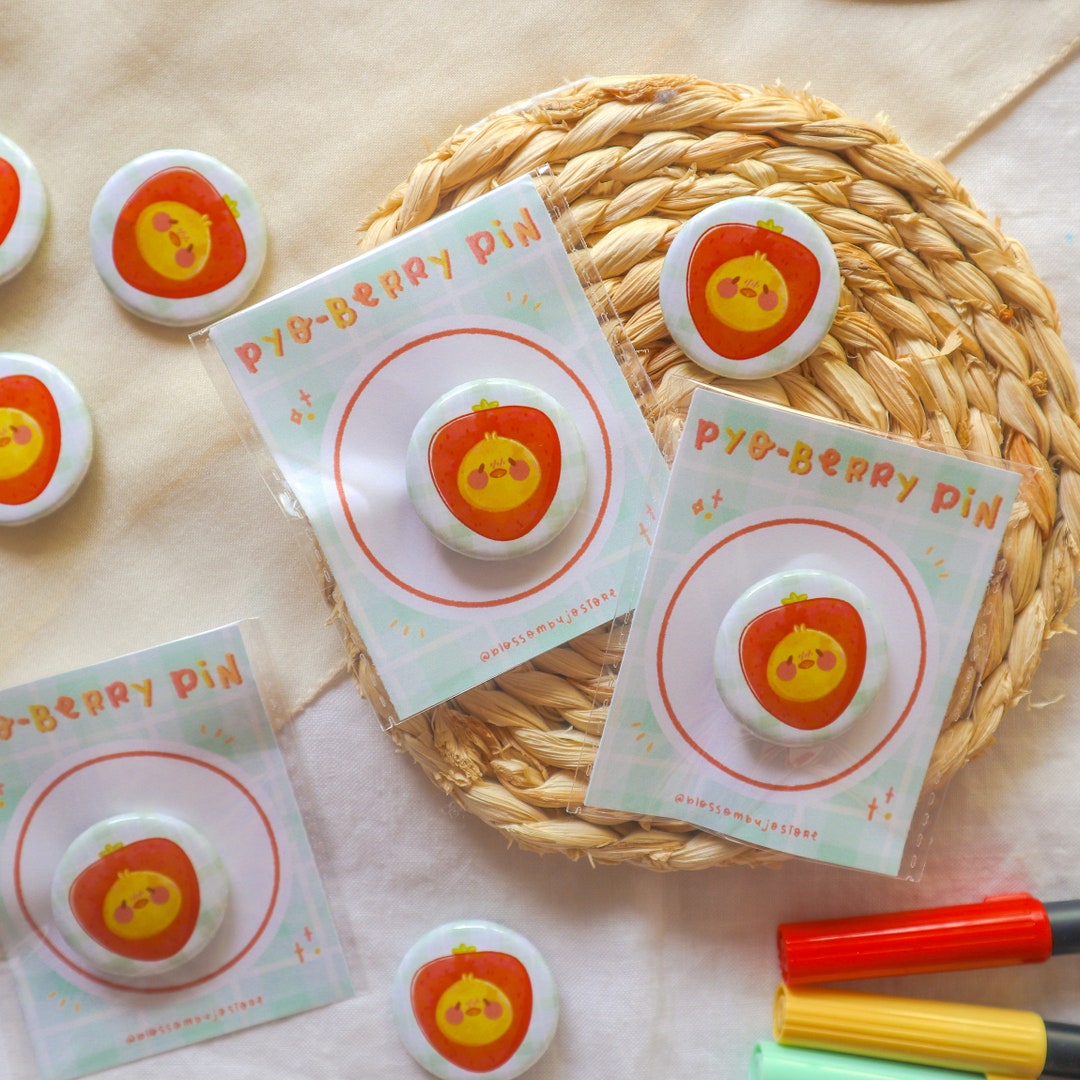 Button Pins Pyo-berry Kawaii Chicken Pins, Buttons Cute Pins, Animal ...